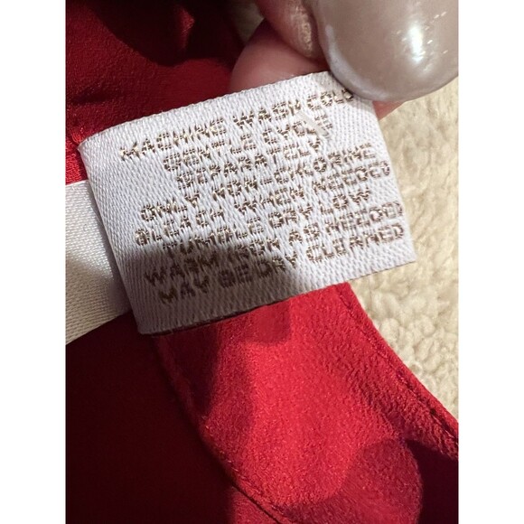 Women's Size 2 Large Chico's Red Layered Ruffle Sleeveless 1/2 Button Tank top - Picture 6 of 7